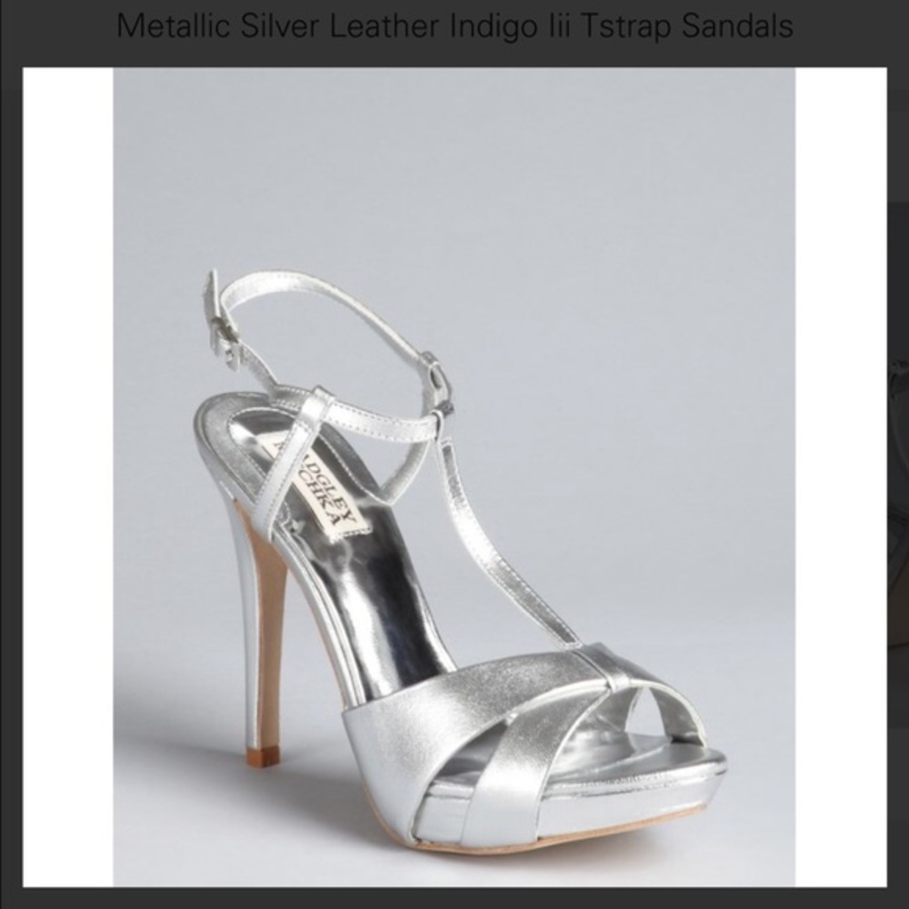 Badgley Mishka metallic silver leather Indigo III